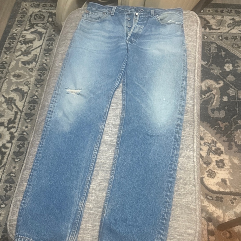 Levi's 501 button fly Straight-Leg Jeans with natural wearing